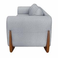 Sofá 3 Lugares 250cm Pés Em Madeira Buzz Cinza Rústico - 10