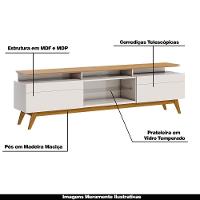 Rack Bancada 2 Gavetas Com Nicho 180cm Amy Off White/nature - 3