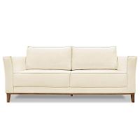 Sofá Living 2 Lugares 1,90M Vega Linho Pés Castanho Bege - 6