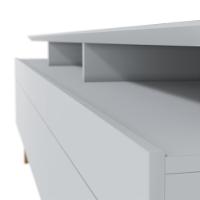 Rack Bancada 3 Gavetas Com Nicho 218cm Amy Branco Acetinado