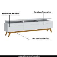 Rack Bancada 3 Gavetas Com Nicho 218cm Amy Branco Acetinado - 7
