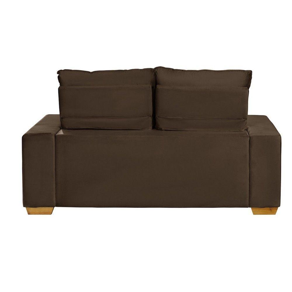 Sofá 3 Lugares Com Molas Retrátil E Reclinável Marrom - 2