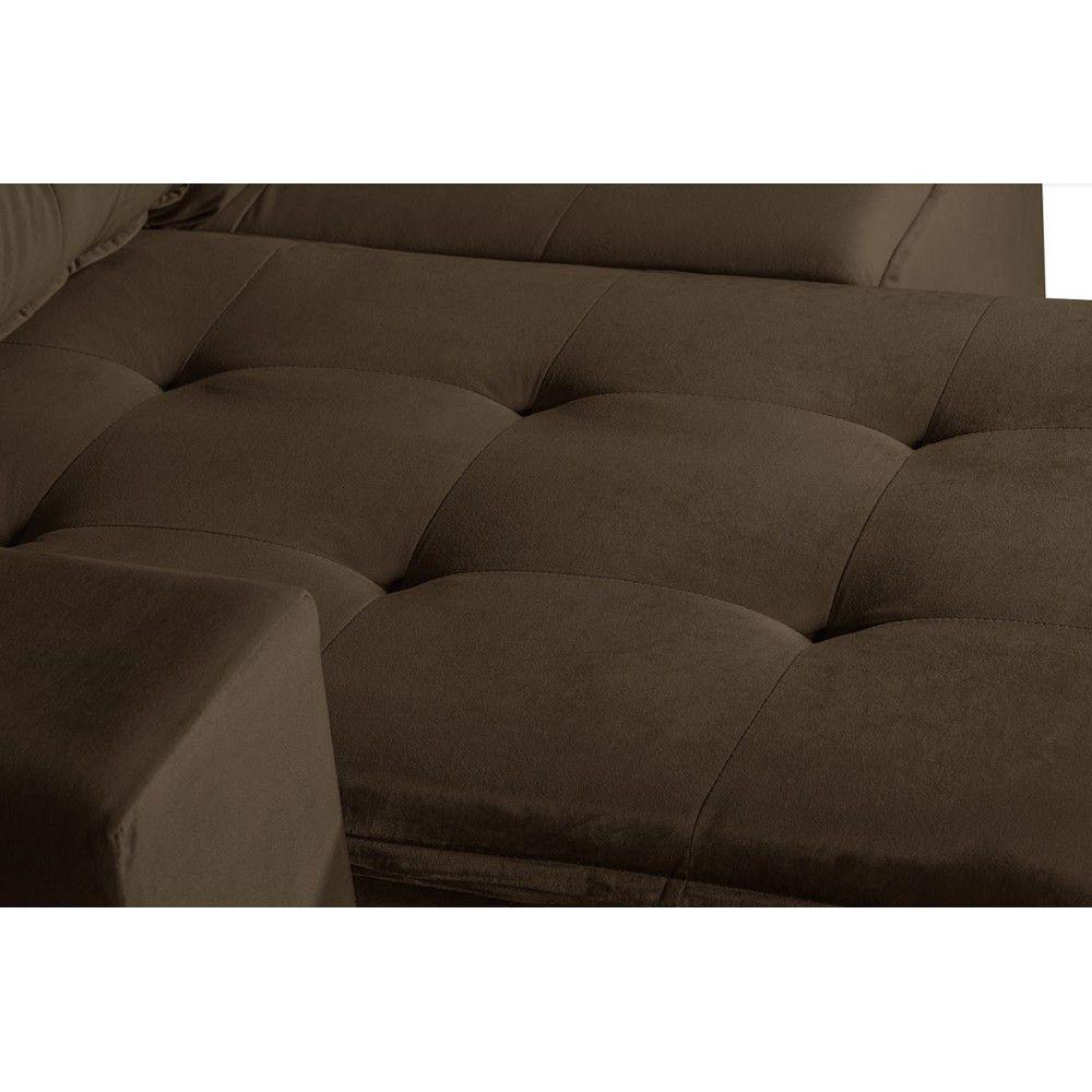 Sofá 3 Lugares Com Molas Retrátil E Reclinável Marrom - 5