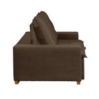 Sofá 3 Lugares Com Molas Retrátil E Reclinável Marrom - 3