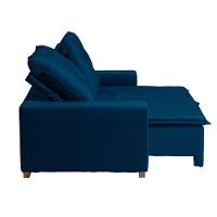 Sofá 3 Lugares 1.90 Mt Com Molas Retrátil E Reclinável Azul - 7