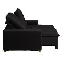 Sofá 3 Lugares 1.90 Mt Com Molas Retrátil E Reclinável Preto - 7