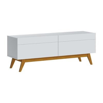 Rack Bancada 2 Gavetas 146cm Amy Branco Acetinado
