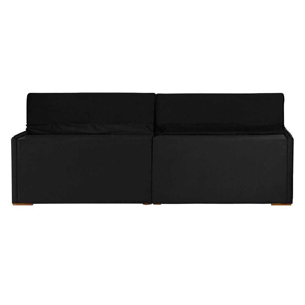 Sofá 4 Lugares 2.30 Mt Com Molas Retrátil E Reclinável Preto - 2