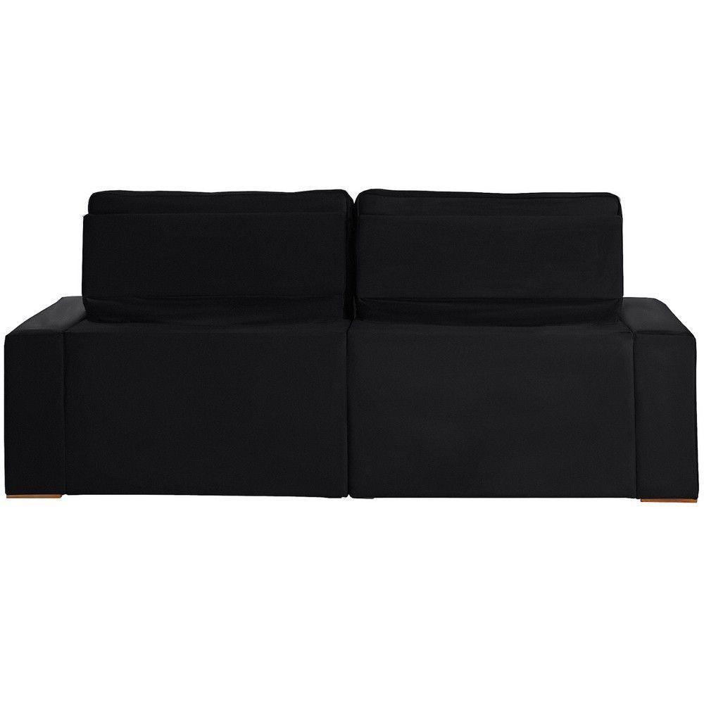 Sofá 3 Lugares 2.30 Mt Retrátil Reclinável Preto - 3