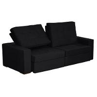 Sofá 3 Lugares 2.30 Mt Retrátil Reclinável Preto - 9