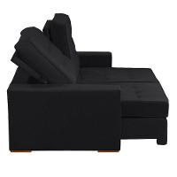 Sofá 3 Lugares 2.30 Mt Retrátil Reclinável Preto - 11