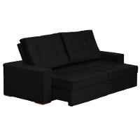 Sofá 3 Lugares 2.30 Mt Retrátil Reclinável Preto - 13