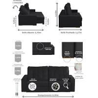 Sofá 3 Lugares 2.30 Mt Retrátil Reclinável Preto - 17