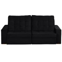 Sofá 3 Lugares 2.30 Mt Retrátil Reclinável Preto - 19