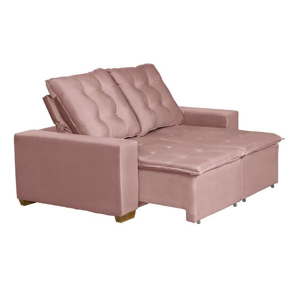 Sofá 3 Lugares 1.90 Mt Com Molas Retrátil E Reclinável Rose - 7
