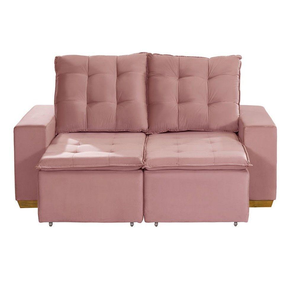 Sofá 3 Lugares 1.90 Mt Com Molas Retrátil E Reclinável Rose - 9