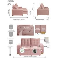 Sofá 3 Lugares 1.90 Mt Com Molas Retrátil E Reclinável Rose - 8