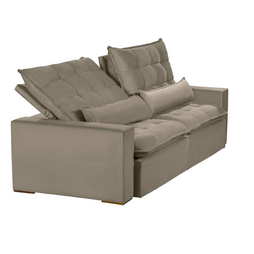 Sofá 4 Lugares 2.30 Mt Retrátil E Reclinável Sofatec Bege - 7