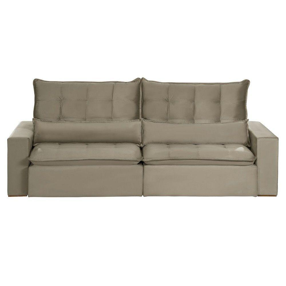 Sofá 4 Lugares 2.30 Mt Retrátil E Reclinável Sofatec Bege - 12