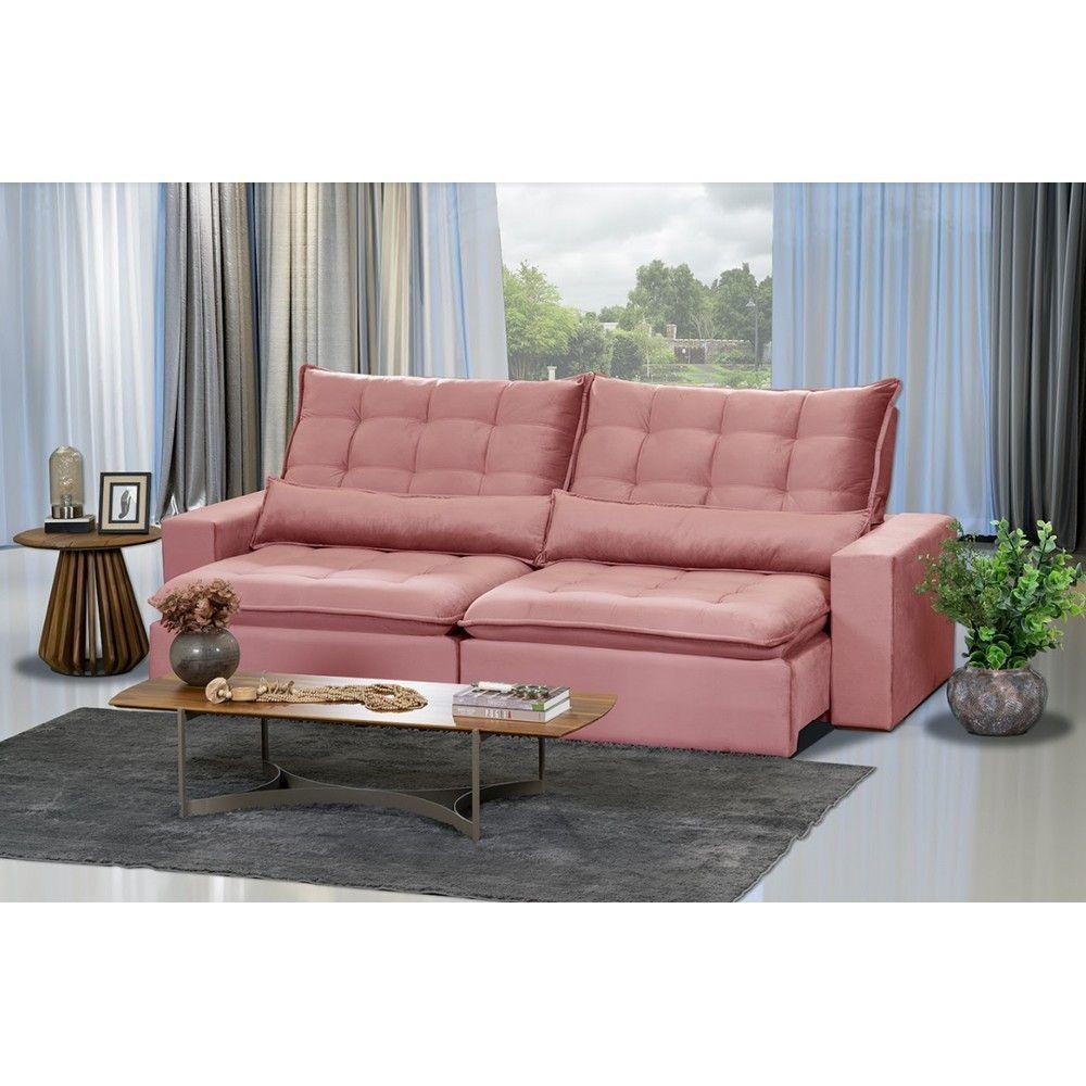 Sofá 4 Lugares 2.30 Mt Retrátil E Reclinável Sofatec Rose - 1