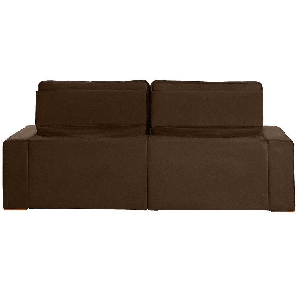 Sofá 3 Lugares 2.30 Mt Retrátil Reclinável Marrom - 4