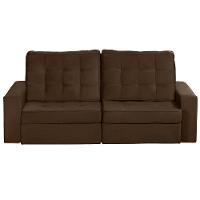 Sofá 3 Lugares 2.30 Mt Retrátil Reclinável Marrom - 5