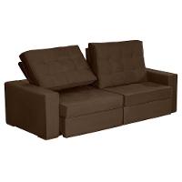 Sofá 3 Lugares 2.30 Mt Retrátil Reclinável Marrom - 10