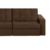 Sofá 3 Lugares 2.30 Mt Retrátil Reclinável Marrom - 17