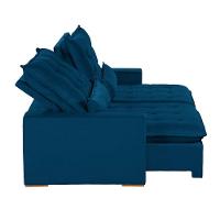 Sofá 4 Lugares 2.30 Mt Retrátil E Reclinável Sofatec Azul - 7