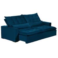 Sofá 4 Lugares 2.30 Mt Retrátil E Reclinável Sofatec Azul - 8