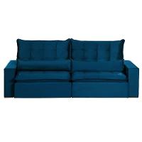 Sofá 4 Lugares 2.30 Mt Retrátil E Reclinável Sofatec Azul - 10