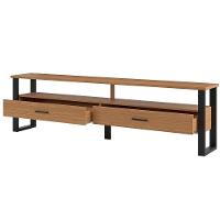 Rack 2 Gavetas 1 Prateleira Olivy D3 220 Cm Freijó Preto - 1