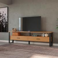 Rack 2 Gavetas 1 Prateleira Olivy D3 220 Cm Freijó Preto - 3