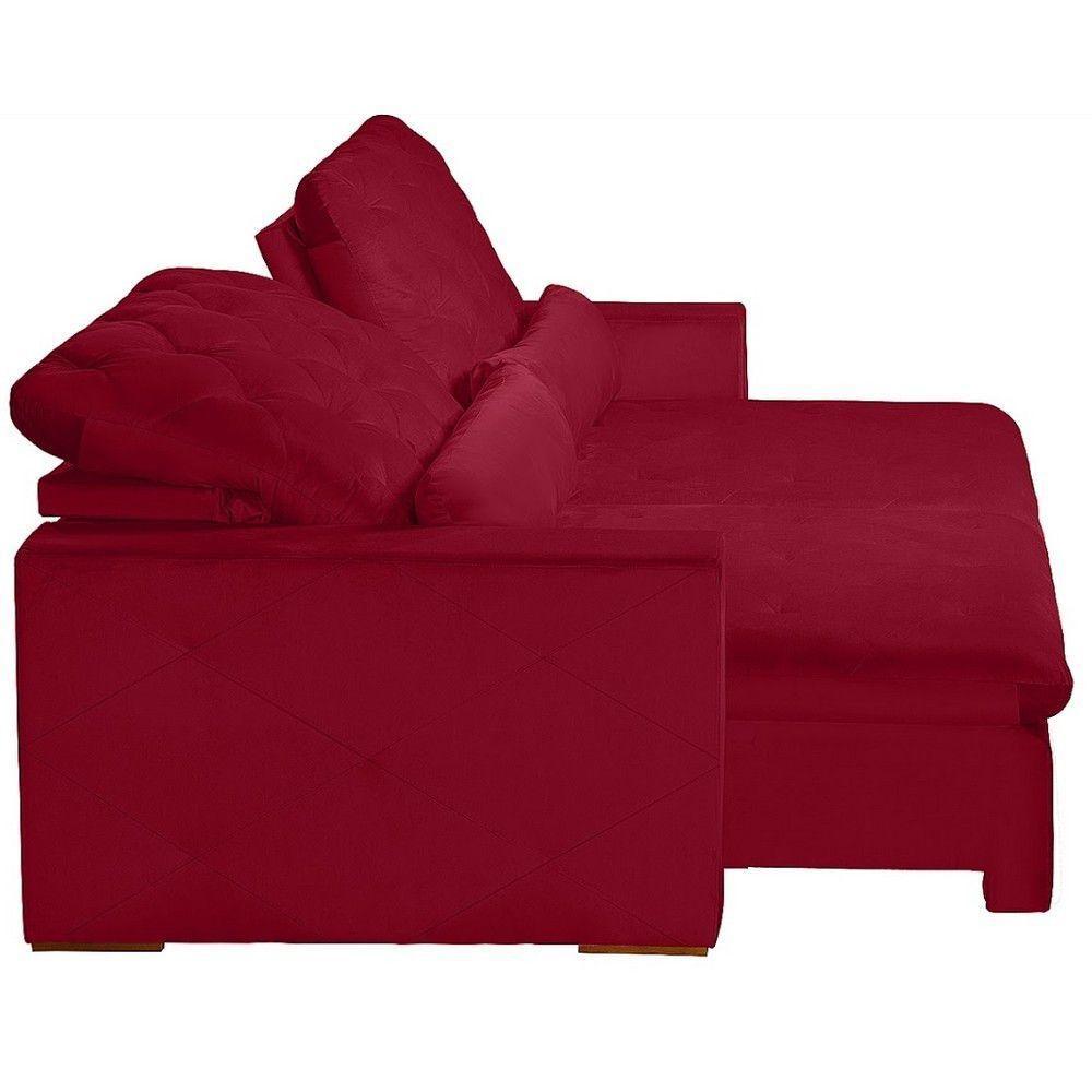 Sofá 4 Lugares 2.30 Mt Retrátil E Reclinável Vermelho - 7