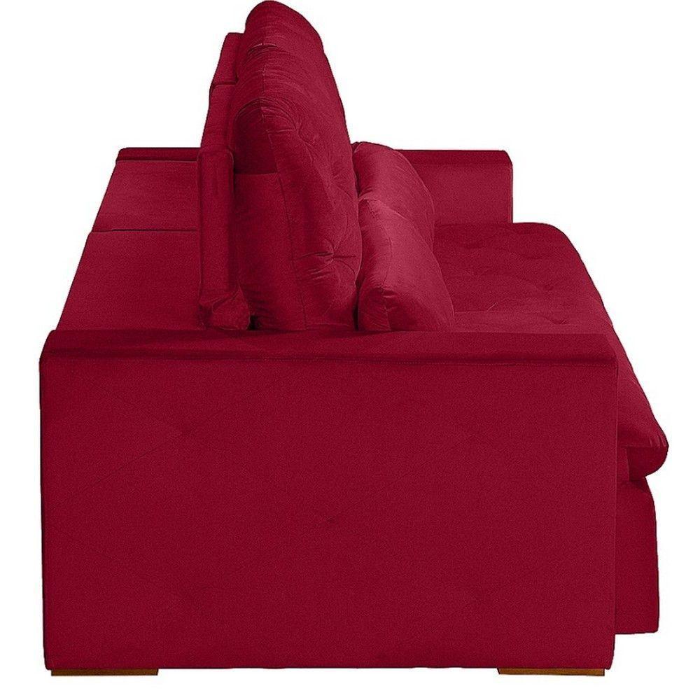 Sofá 4 Lugares 2.30 Mt Retrátil E Reclinável Vermelho - 8