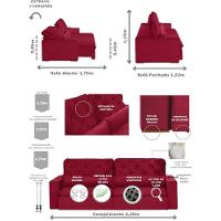 Sofá 4 Lugares 2.30 Mt Retrátil E Reclinável Vermelho - 9