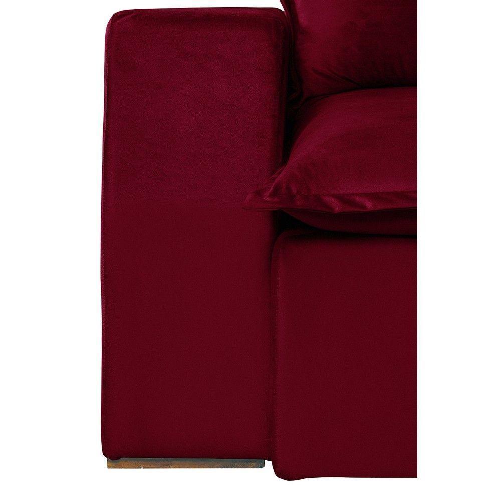 Sofá 4 Lugares Com Molas Retrátil E Reclinável Vermelho - 7