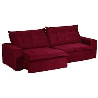 Sofá 4 Lugares Com Molas Retrátil E Reclinável Vermelho - 7