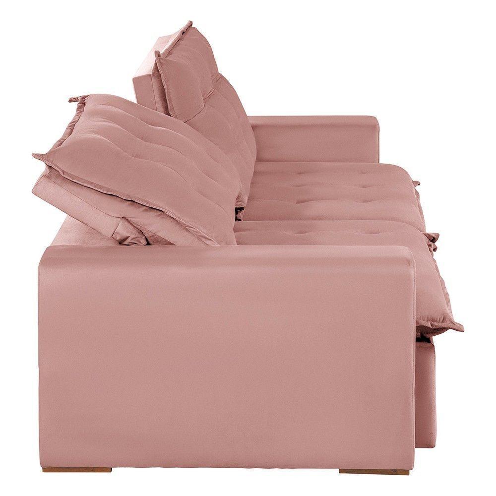 Sofá 4 Lugares 2,30 Mt Com Molas Retrátil E Reclinável Rose - 8