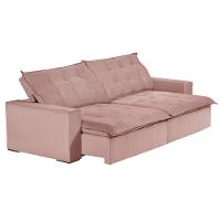 Sofá 4 Lugares 2,30 Mt Com Molas Retrátil E Reclinável Rose - 2