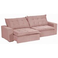 Sofá 4 Lugares 2,30 Mt Com Molas Retrátil E Reclinável Rose