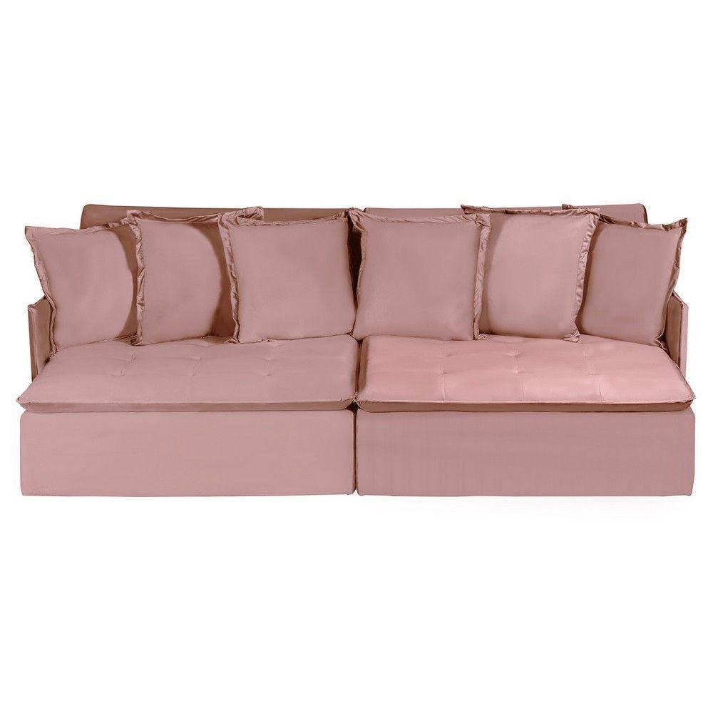 Sofá 4 Lugares 2.30 Mt Com Molas Retrátil E Reclinável Rose - 8