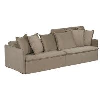 Sofá 4 Lugares 2.30 Mt Com Molas Retrátil E Reclinável Bege