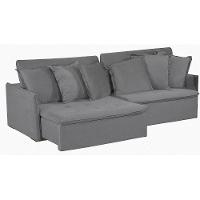 Sofá 4 Lugares 2.30 Mt Com Molas Retrátil Reclinável Cinza - 3