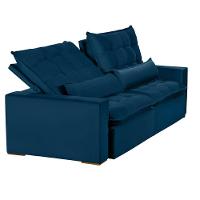 Sofá 5 Lugares 2.50 Mt Retrátil E Reclinável Sofatec Azul