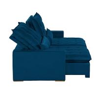 Sofá 5 Lugares 2.50 Mt Retrátil E Reclinável Sofatec Azul - 6