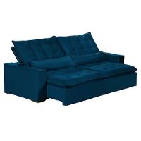 Sofá 5 Lugares 2.50 Mt Retrátil E Reclinável Sofatec Azul - 7