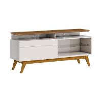 Rack Bancada 1 Gaveta Com Nicho 146cm Amy Off White/freijó - 1