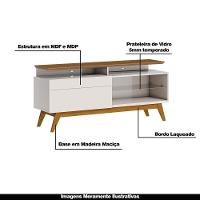 Rack Bancada 1 Gaveta Com Nicho 146cm Amy Off White/freijó - 5