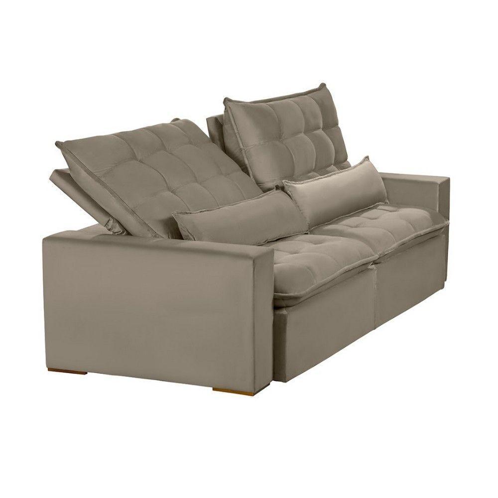Sofá 5 Lugares 2.50 Mt Retrátil E Reclinável Sofatec Bege - 5